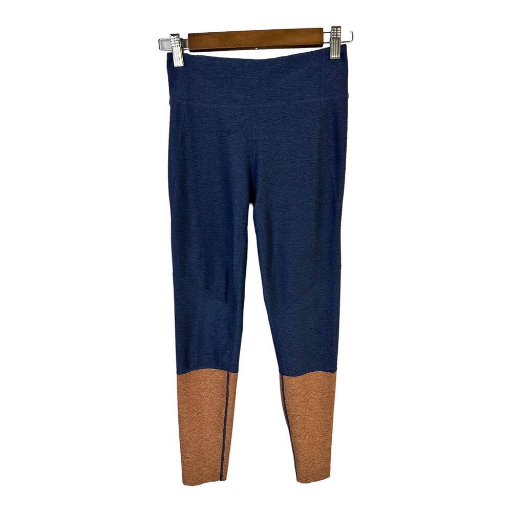 Outdoor Voices Womens size Small Dipped Warmup Yoga Leggings Blue Gold